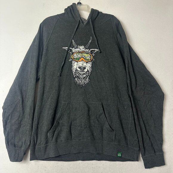 Wild Tribute Size 2XL Billy Goat Hoodie Sweatshirt Gray Outdoor National Park - Picture 1 of 3